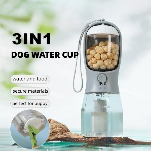 Portable Dog Water Bottle – Drink, Snack & Clean